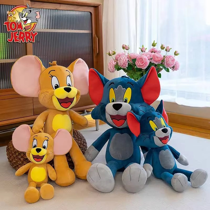 35/65Cm Tom and Jerry Plush Toys Cartoon Movie Cat Tuffy Nibbles Mouse Plushies Stuffed Animals Action Figure Studio Doll Toys