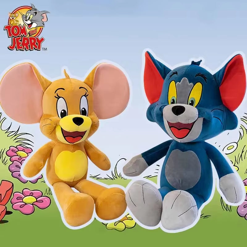 35/65Cm Tom and Jerry Plush Toys Cartoon Movie Cat Tuffy Nibbles Mouse Plushies Stuffed Animals Action Figure Studio Doll Toys