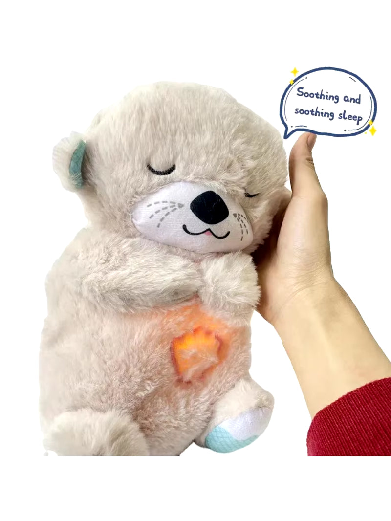 Breathing Otter Sleep and Playmate Otter Musical Stuffed Baby Plush Toy with Light Sound Newborn Sensory Comfortable Baby Gifts